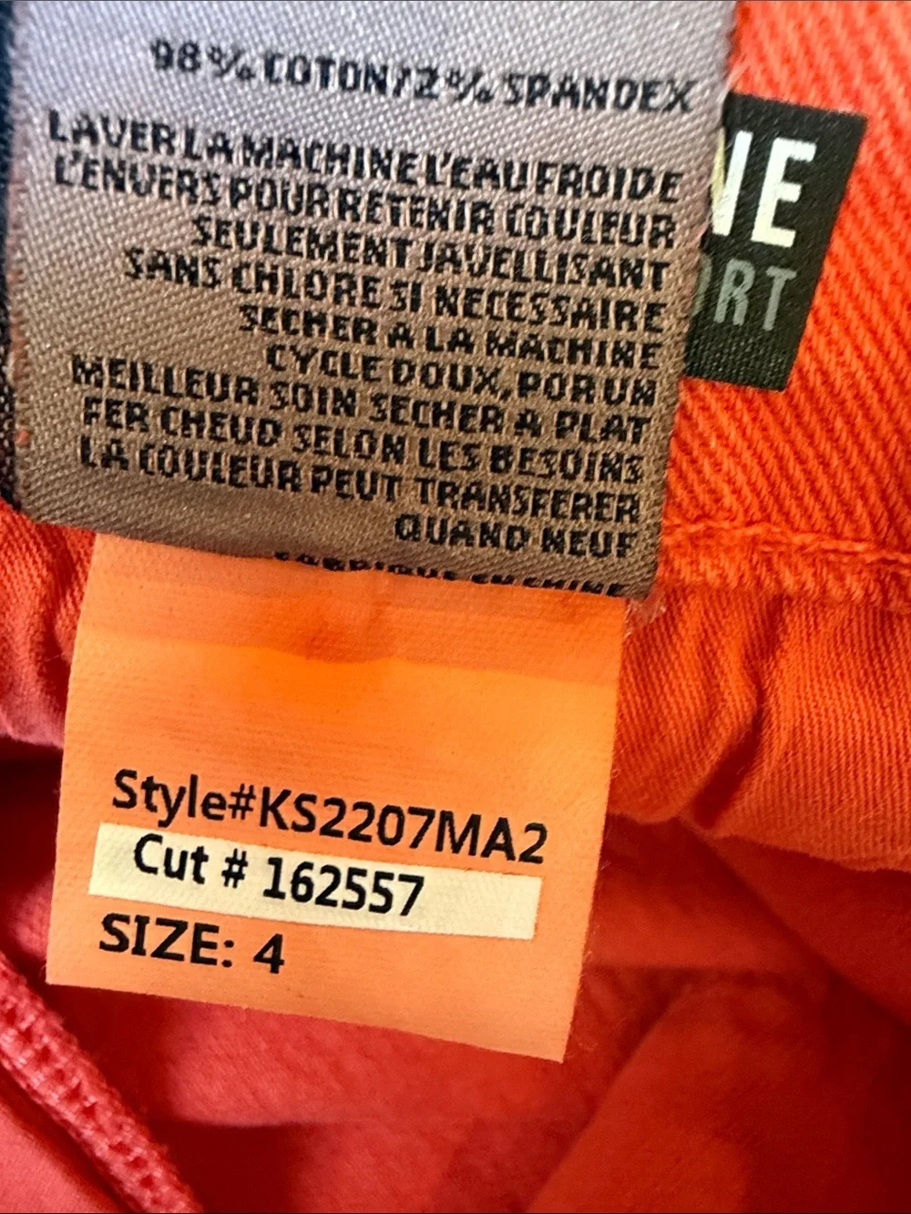 Kut From the Kloth Women's Jane High Rise Long Short Tangerine Color Size 4 NWT